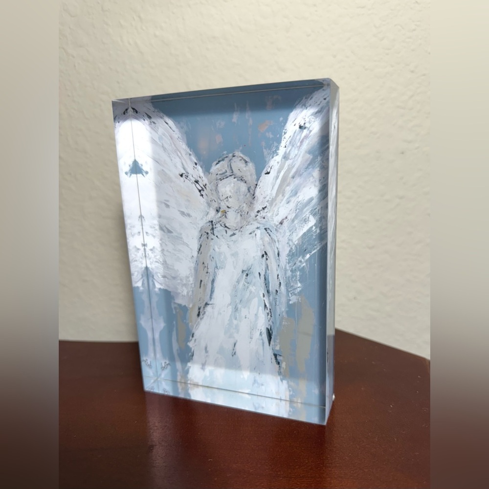 Abstract Angel Art Block “Angel Watching Over you”